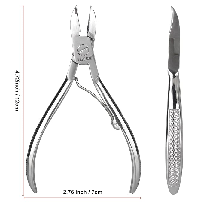 Podiatrist Toenail Clippers, Super Sharp and Wear-Resistant Toe Nail Cutters for Thick and Ingrown Nails, Hand Forged Stainless Steel Pedicure Clippers for Men Women Seniors, Curved Blade