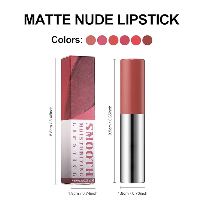Erinde Mauve Plum Matte Lipstick Crayon, Waterproof Long Lasting Lip Liner Pencil for Women, High Pigment Creamy Velvet Neutral Lipstick, Vegan & Cruelty-Free, 02