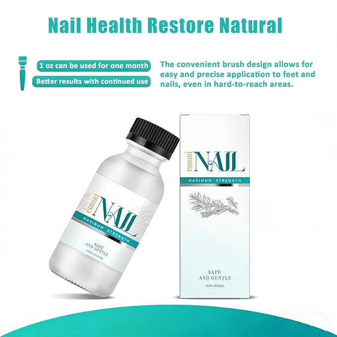 BONSWELL Emoninail Extra Strength Toenail Treatment, Nail Solution with Tea Tree Oil for Weak & Damaged Nails, Toenail Care Repair Solution, 1.06 oz