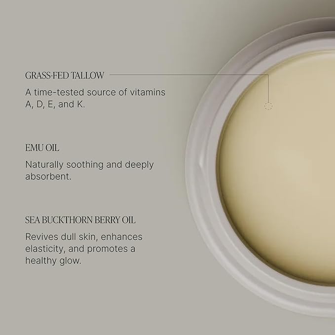 TALOVA - Face + Body Balm, Grass-Fed Tallow Moisturizer for Dry, Cracked, Sensitive Skin with Emu Oil, Natural and Organic Balm with Skin Nourishment, Non-toxic, Made in USA
