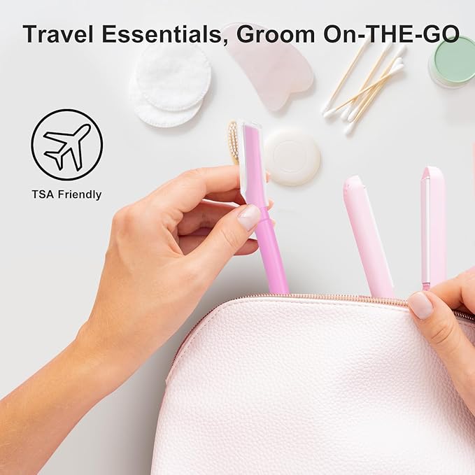 Dermaplane Razor, Face Razors for Women, Dermaplaning Tool with Microblades for Face, Gentle Facial Exfoliation, Peach Fuzz Removal and Eyebrow Shaping, Skin Care Tool for Smoother Skin, Lavender