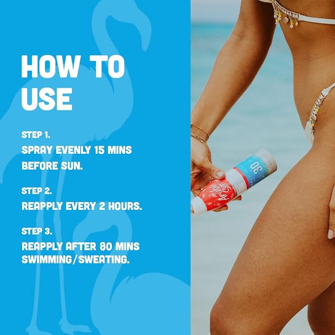 SPF 30 Sunscreen Spray 6oz - Reef Act Compliant no 67 Octinoxate & Oxybenzone Free - Sun Screen Broad Spectrum UVA/UVB - Sunscreen Waterproof and Non-Greasy