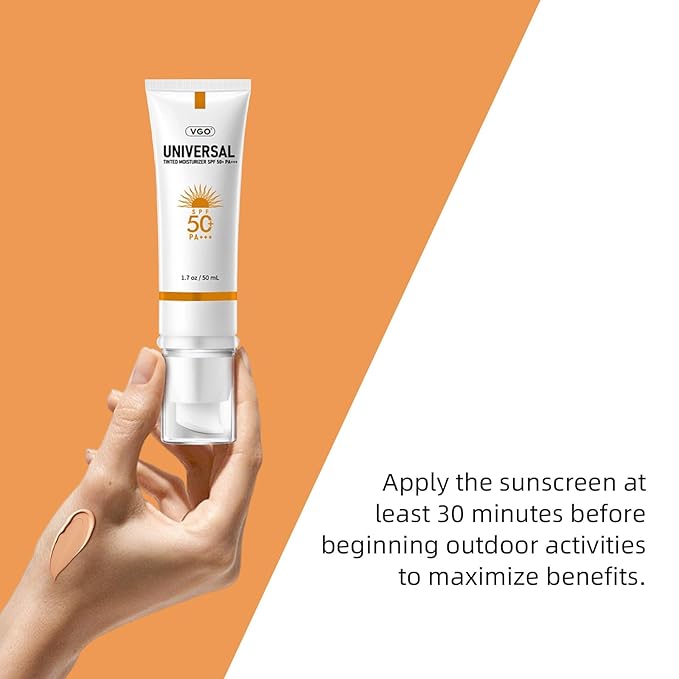 VGO Tinted Sunscreen SPF 50, Hydrating Sun Essence 50ml / 1.7oz - 2 Packs