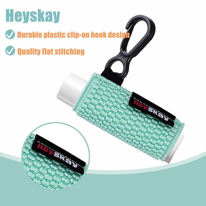 HEYSKAY 3PCS Lip Balm Holder Sleeves Keychain Lipstick Sleeves Lip Gloss Holder Keychain Chapstick Elastic Sleeves(Black/brown/Green)