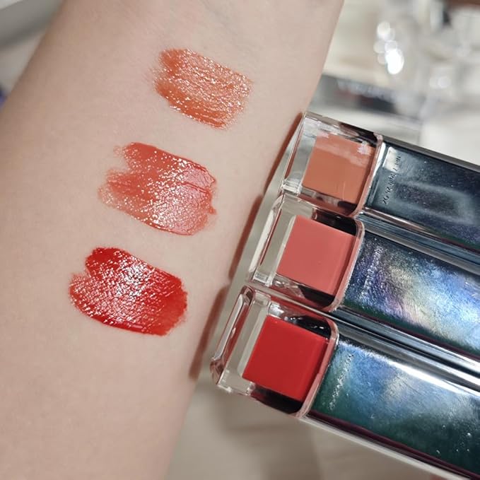 Glossy Lip Stain – Hydrating Tinted Lip Oil Stain with High-Shine Gloss Finish, Non-Sticky Moisturizing Lip Tint, Long-Lasting Stain for Soft & Plump Lips(03 CHRRY JUICY)