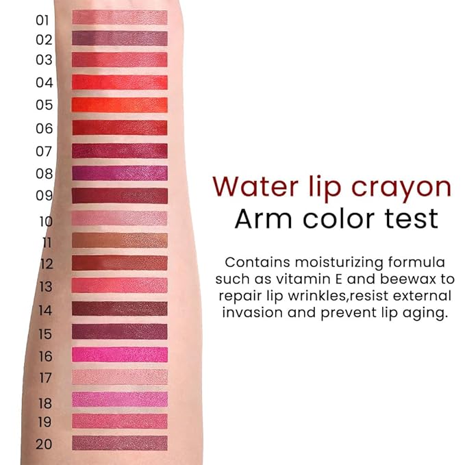 Purple Red Matte Lip Liner Crayon with Sharpener - Waterproof Smudgeproof Long-Wear Lip Pencil, Creamy Pigmented Lip Crayon for Women, 12HR Stay Silky Velvet Lip Liner 07#