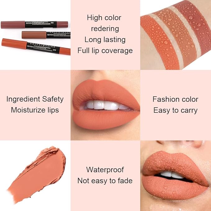BINGBRUSH Smooth Longwear Lipstick Pack Set, Matte Color Stick Ultimate Lip Crayon for Makeup Collection - Waterproof Velvet Lipgloss Lip Stain (19#)
