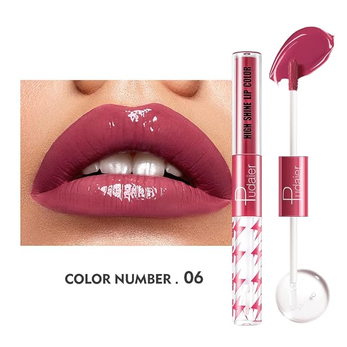 Y-HaLi Double Headed Lip Gloss Moisturizing Lip Oil - Does Not Fade, Honey Lip Gloss and Red Lips - Long-lasting Formula (#06)
