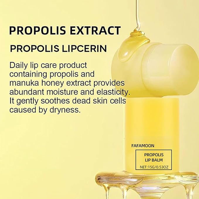 Dulele Honey Lip Butter, Moisturizing Propolis Lip Balm, Overnight Lip Mask Treatment Balm, Hygienic Twist Dispenser, Hydrating Sleeping Lip Mask for Chapped Dry Lips Care - Gentle Exfoliation(2pcs)