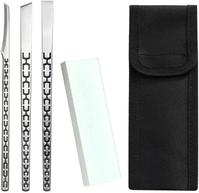 3PCS Stainless Steel Ingrown Toenail Pedicure Knife Set, Professional Pedicure Tool Peeling Knife for Nail Corn Callus(with Whetstone)