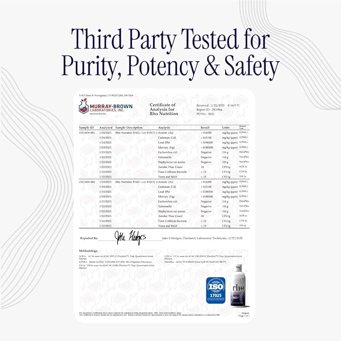 Rho Nutrition Liposomal NAD+ – Liquid Supplement Designed to Help Support Absorption – Active Form of NAD+ Helps Support Normal Cellular Health, Healthy Aging, Energy Metabolism & Vitality – 3 Pack