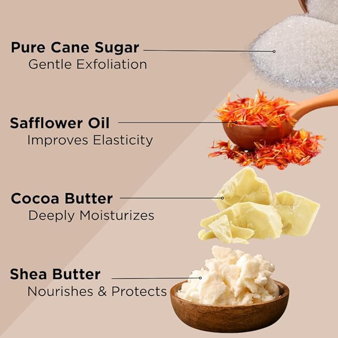 Sumbody USA Citrus Shea Sugar Body Scrub Vitamin C (9oz) Moisturizing Exfoliating Body Foot Hand Scrub Hydrating Nourishing Bath Essential Scrubs Women Teens Gift Self Care Vegan