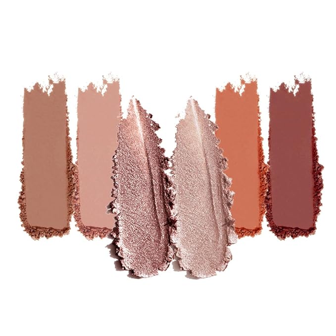 4 Color Eyeshadow Palette, Matte and Shimmer Powder Makeup, Highly Pigmented Blendable Shadows, Long-Lasting Waterproof, Natural Nude Brown Pink Shades (3#, 1 Count (Pack of 1))
