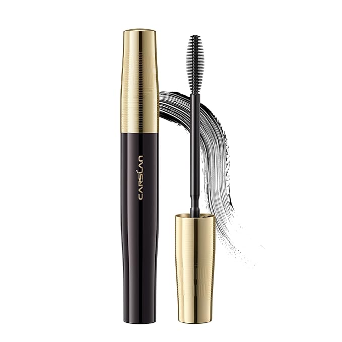 CARSLAN Light-Lengthening Mascara, Lengthening & Curling, Smudge Proof & Flake Resistant with Date-shaped Brush for Clump-Free Definition, Quick-Dry, Washable, Long Lasting Volume