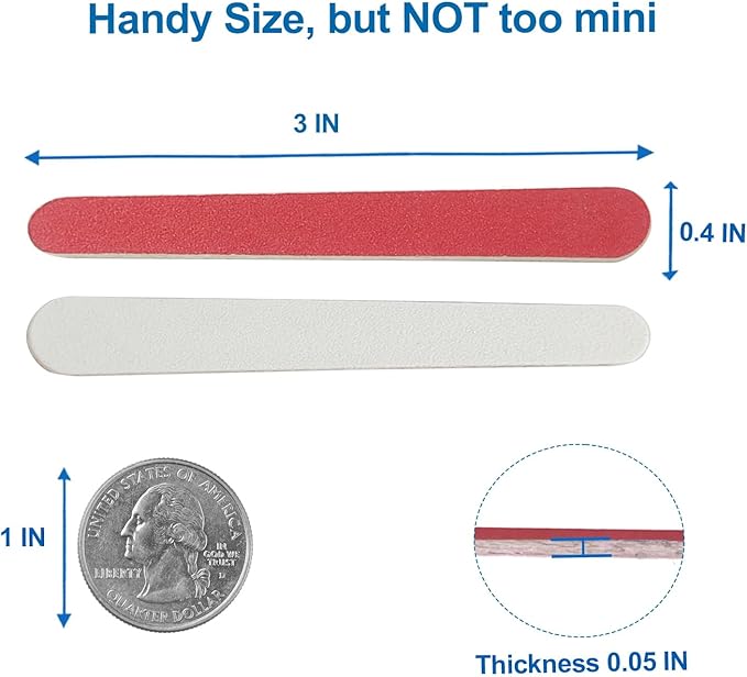 mini Nail Files (100 Pack), 180/240 Grit Wooden Emery Board Nail File Double Sided Small Wood Emory Fingernail Files for Natural Nails Professional Reusable Manicure Pedicure
