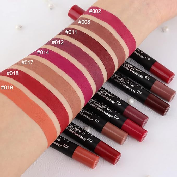 BINGBRUSH 8 Colors Moisture Smooth Longwear Lipstick Pack Set, Matte Color Stick Ultimate Lip Crayon for Makeup Collection - Nourishing Waterproof Velvet Lipgloss Lip Stain (set08)