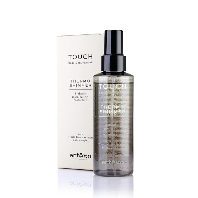Artègo TOUCH Thermo Shimmer Spray (5.1 oz) – Biphasic Heat Protection & Shine Spray for Smooth, Glossy, Frizz-Free Hair