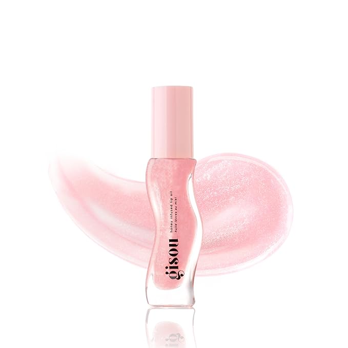 Gisou Honey Infused Hydrating Lip Oil, Nourishing Lip Moisturizer for Dry Lips (Watermelon Sugar)