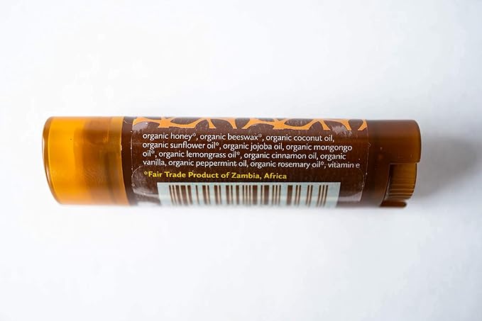 ZAMBEEZI Organic, Fair Trade Beeswax Lip Balm - Honeybalm 3 Pack - Ethically Sourced - Honey Flavor