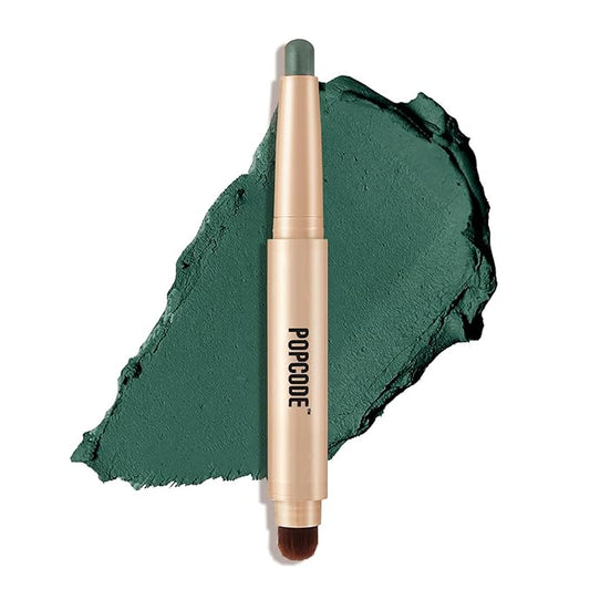 Neutral and Brown Metallic Eyeshadow Stick Pencil Crayon,Champagne Shimmer Cream Eye Brightener Stick Highlighter Makeup,Pro Waterproof & Long Lasting (007 Dark Blue Matte)