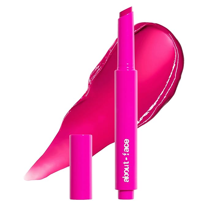 about-face Cherry Pick Lip Color Butter – High-Shine, Hydrating Lip Balm with Pomegranate Flower Extract & Cherry Butter – Vegan, Cruelty-Free, Clean Beauty – 0.06 oz (Dragonfruit Fusion, Hot Fuschia)