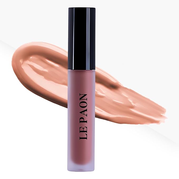 LePaon Cosmetics Pout Cloud Lipgloss – Long-wear, Transfer-Proof Matte Lipstick with High Pigment Payoff – Infused with Vitamin E for Extended Hydration (Brulee)