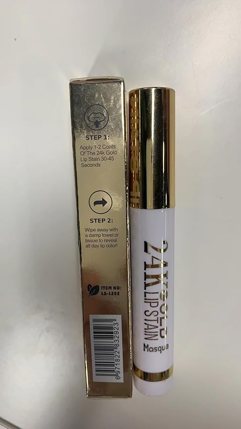 24K Gold Peel Off Matte Liquid Lip Gloss Stain-Lip Liner with Tweezer, Red Peel Off Lip Stain, Long Lasting & Waterproof Lipstick Tattoo, Transfer-Proof Lip Gloss for All Skin Types
