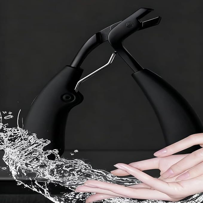 Heavy Duty Toe Nail Clippers for Men ，Ergonomic Non-Slip Long Handle Nail Clippers for Adults Seniors (Black)