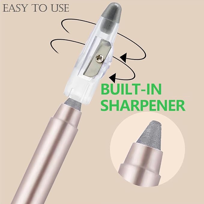 Gray Eyeshadow Stick, Blendable Creamy Eye Brightener Stick, Waterproof Eyeshadow Pencil Long Lasting Crayon, Smooth Shimmer Eye Shadow Highlighter Eye Liner Makeup.#B01 gray shimmer