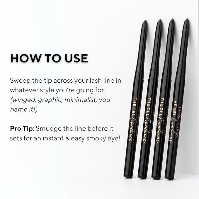 Shades By Shan The Gel Eyeliner, Long-Lasting Smudge-Proof Formula, Vegan, Black (Brown Sugar)
