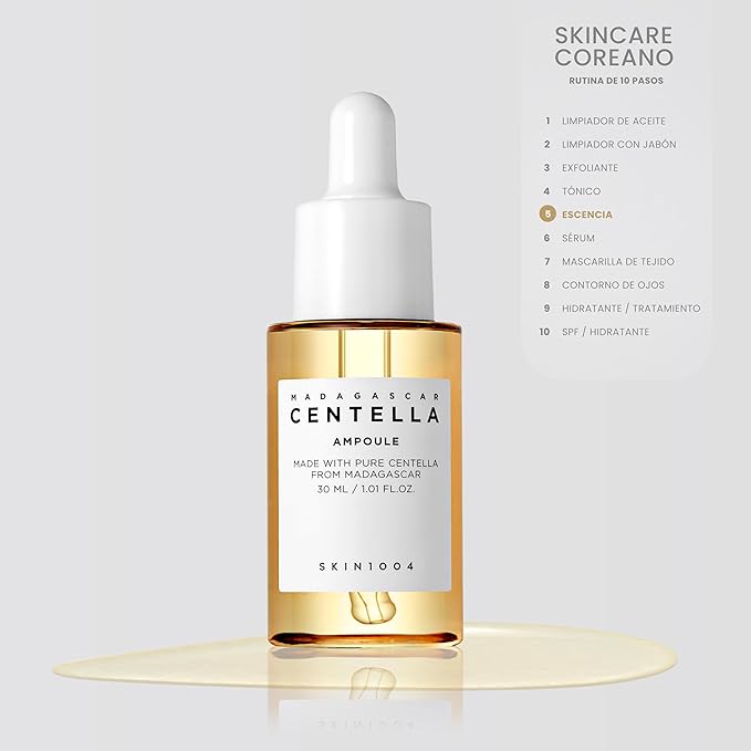 SKIN1004 Madagascar Centella Ampoule Korean Face Serum with Centella Asiatica, Hydrating and Moisturizing Care, Soothing Facial Serum for Skin Balance and Glow, Korean Skin Care (1.01 fl.oz (30ml))