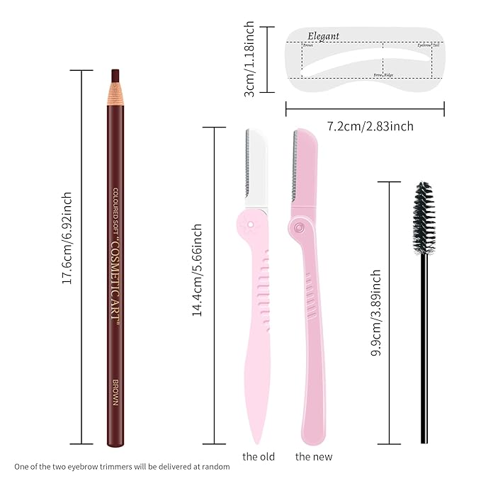 Ownest 6 Pcs Pull Cord Peel-off Eyebrow Pencil Tattoo Makeup and Microblading Supplies Set for Marking, Filling and Outlining, Waterproof and Durable Permanent Eyebrow Liner-Brown