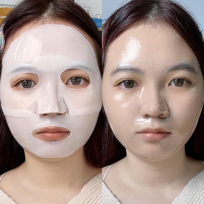 Bio Collagen Face Mask – Real Deep Hydrating & Anti-Aging Overnight Korean Sheet Mask with Hyaluronic Acid for Glowing, Pore Minimizing Skin - 4 Pack for Women & All Skin Types