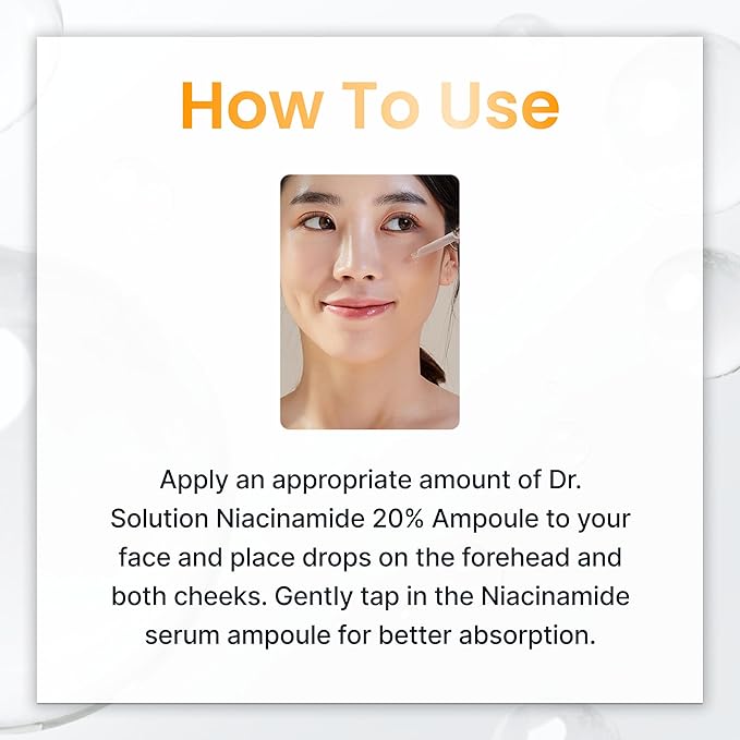 CU Dr. Solution Niacinamide 20% Vitamin C Ampoule – CUSKIN Korean Skin Care with Niacinamide, Glutathione, Hyaluronic Acid, Adenosine, Panthenol for Skin Elasticity and Moisturizing, 30g (1.01 Fl. Oz)