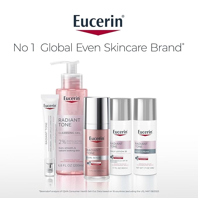 Eucerin Radiant Tone Night Cream, Dark Spot Corrector with Thiamidol, Night Moisturizer for Face Helps Visibly Reduce the Look of Dark Spots, All Skin Types, Holiday Gifts for Self Care, 1.7 Oz Bottle