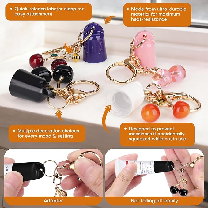 2 Pcs Keychain Holder for Aquaphor Lip Repair- Polypropylene Cap Accessory - Fit Lip Balm Keychain