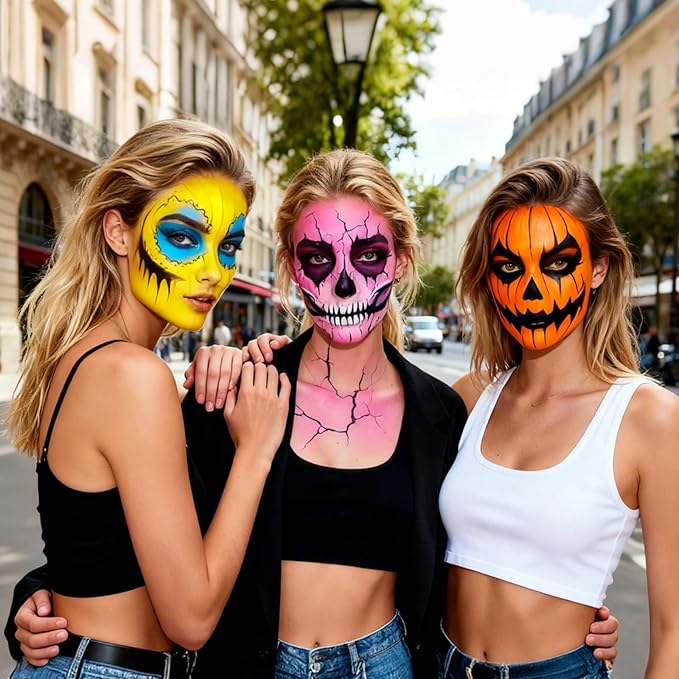 Yellow Face Body Paint Stick,Washable Yellow Eye Black Stick, Non-toxic Full-coverage Cream Face Paint for Halloween SFX Lion Tiger Minions Stage Cosplay Costume Party