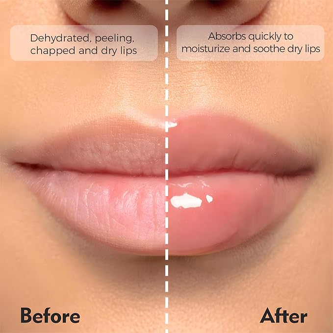 Deep Hydrating Lip Butter Balm | Plump & Nourish with Shea Butter, Vitamin E, Peptides & Hyaluronic Acid | Vegan, Non-Sticky, Anti-Aging Lip Treatment Care (Sheer Pink-Unscented)