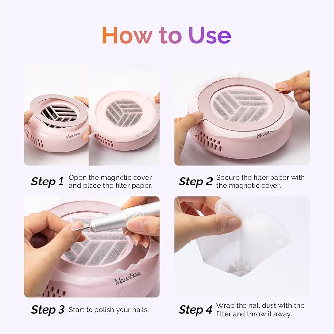 MelodySusie 210Pcs Disposable Filter Papers for HProA Nail Dust Collector