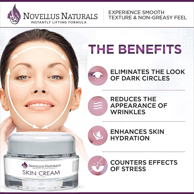 Novellus Naturals- Instant Lifting Formula- Luxury Facial Moisturizer- Anti-Aging Ingredients Designed to Diminish Fine Lines and Wrinkles, Even Skintone and Complexion- Extensive Hydration