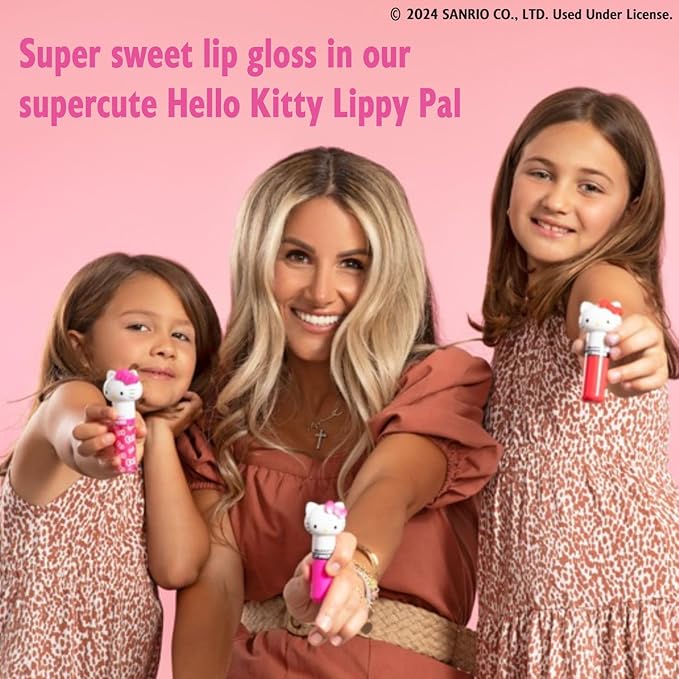 Lip Smacker Lippy Pals Swirls, Sanrio Hello Kitty, Flavored Moisturizing & Smoothing Soft Shine Lip Balm, Hydrating & Protecting Fun Tasty Glossy Finish, Cruelty-Free & Vegan - Kiwi (Pack of 2)