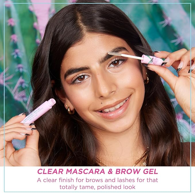 Petite 'n Pretty Best in Brow Makeup Kit - Featherlight Clear Mascara & Brow Gel, Eyebrow Pencil & Makeup Bag for Kids, Tweens and Teens – Natural, Clean, Non-toxic - Made in USA (Dark)