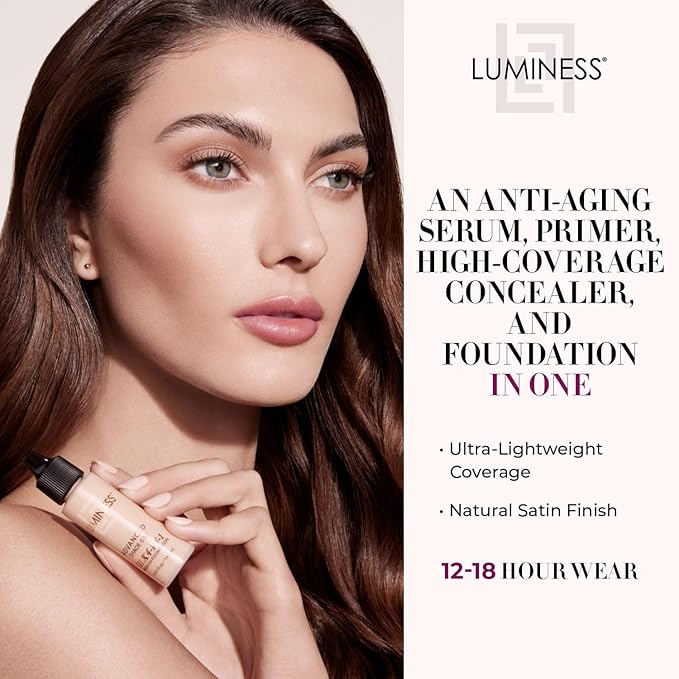 Luminess Air Silk 4-In-1 Airbrush Foundation- Foundation, Shade 020 (.5 Fl Oz) - Sheer to Medium Coverage - Anti-Aging Formula Hydrates and Moisturizes - Professional Makeup Kit for Cordless Air Brush