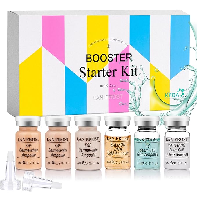 BB Shine Glow Starter Kit Serum Foundation Skincare Mix Set Hyaluronic Acid Serum Ampoules and Essence Foundation, 0.27oz 6 Vial Glow Pigment Skincare Kit