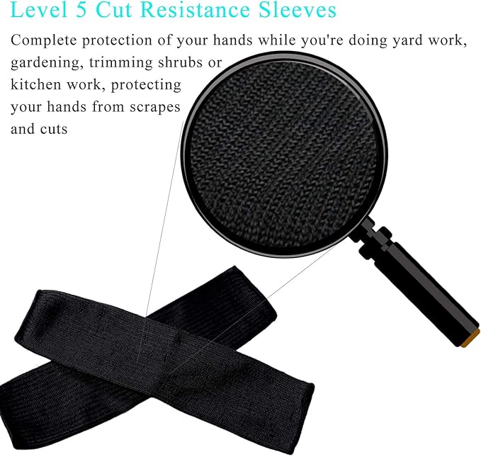 CAWANFLY Protective Arm Sleeves, Cut Heat Resistant Arm Protectors Anti Abrasion Safety Armband for Garden Kitchen Work 1 Pair (Black)