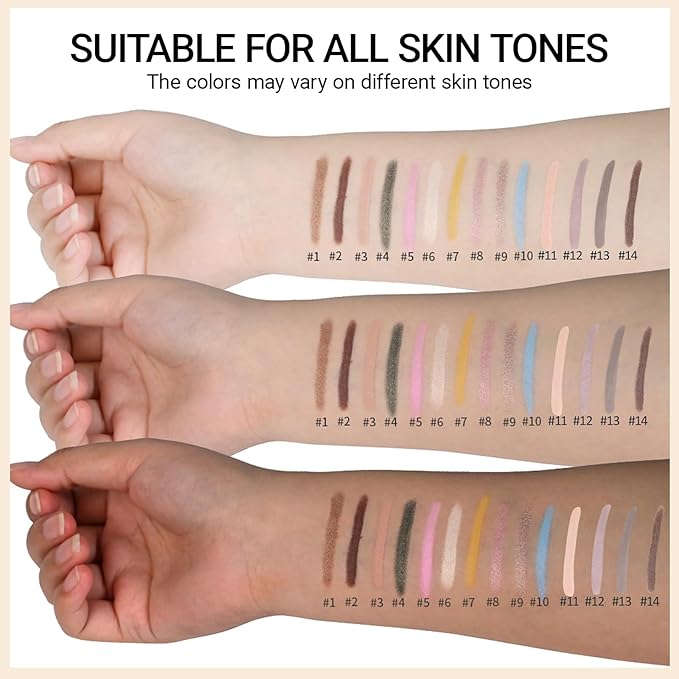 Erinde Waterproof Eyeshadow Stick, Cream Eye Shadow Stick, Long-Lasting, Crease-Proof, Cream to Powder Buildable & Blendable Eye Shadow Pencils Crayon, Vegan & Cruelty-Free, 03 Desert