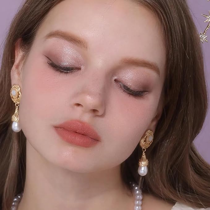 Flower Knows Little Angel 9-Color Eyeshadow Palette,Pink Beige Makeup Palette with 6 Matte + 3 Shimmer Shades,Blendable Smooth Cute Eye Makeup,0.37 Oz(01 Eden's Angel)