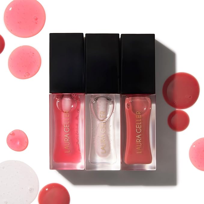 LAURA GELLER NEW YORK Fine Shine Glossy Lip Oil, Rose Garden - Hydrating Squalane - Pink Lip Gloss