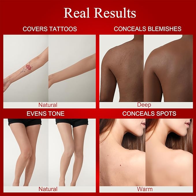 Body Coverage Perfector - Tattoo Cover Up Makeup,Body Foundation,Waterproof No Transfer Leg & Body Makeup (Light)