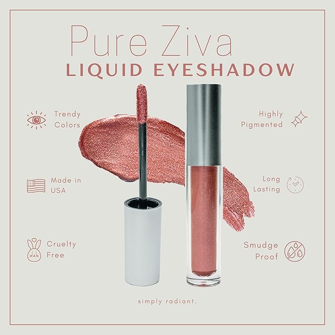 Rose Gold Red Pink Shimmering Metallic Liquid to Powder Eyeshadow & Eyeliner, No Animal Testing & Cruelty Free
